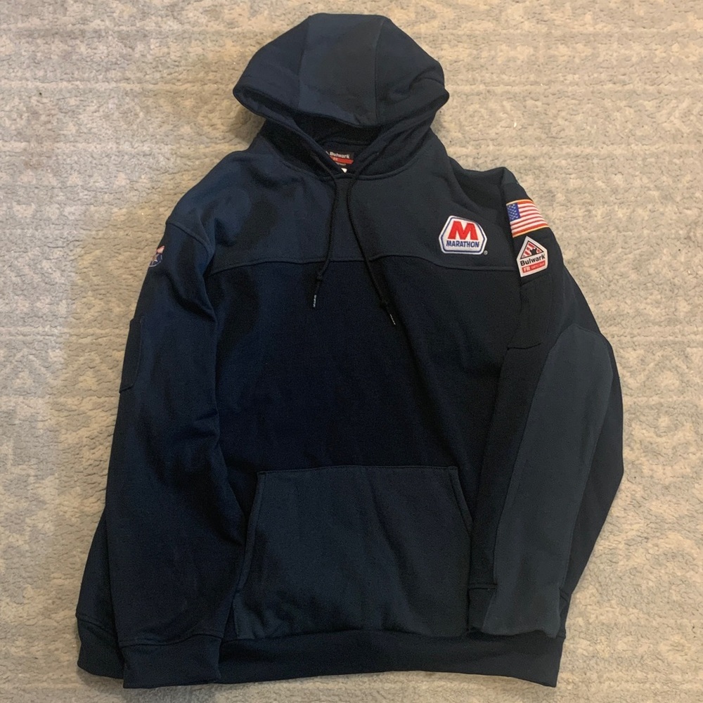 Navy Blue Bulwark FR Fleece Men's Hoodie